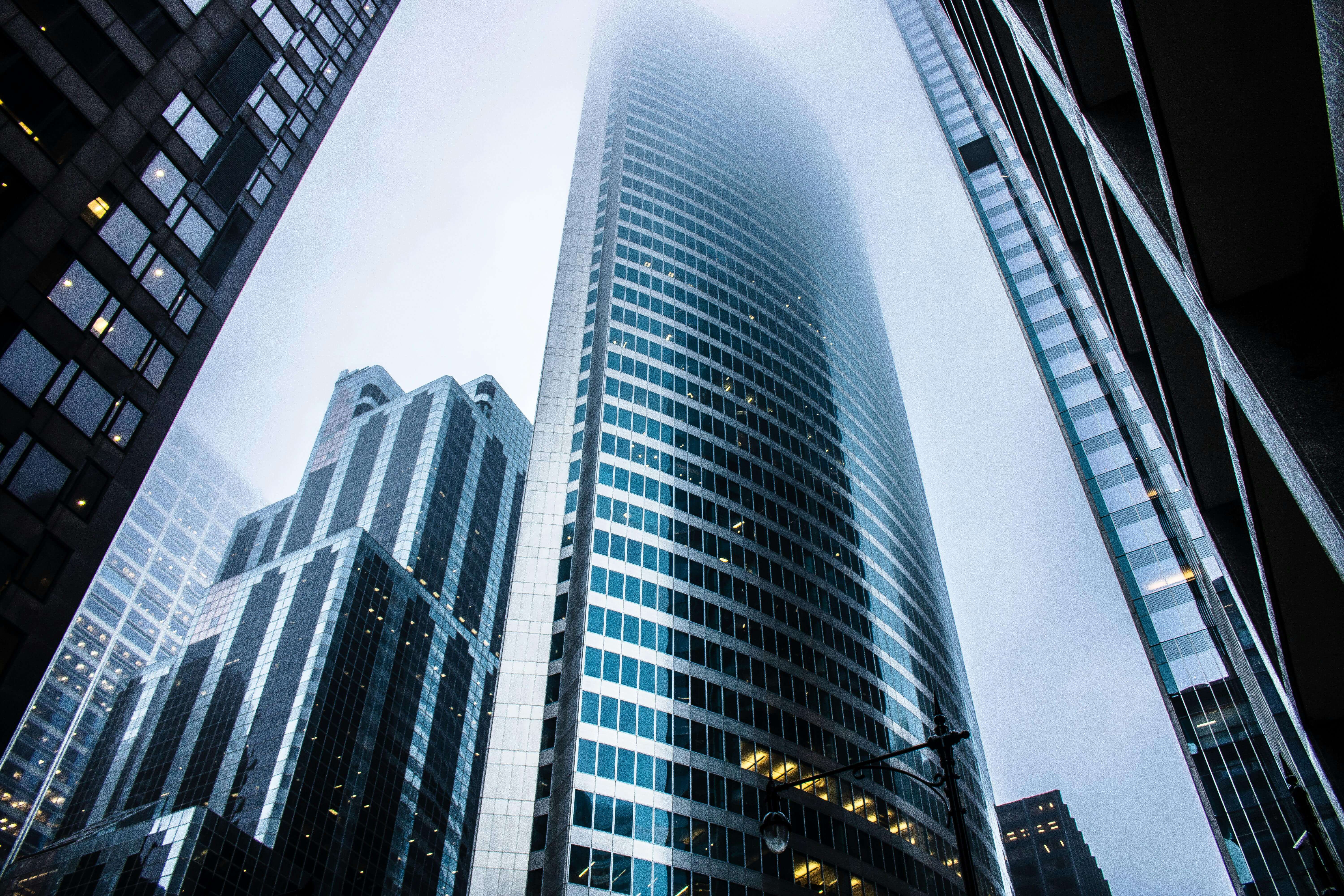 Glass skyscraper symbolizing successful business